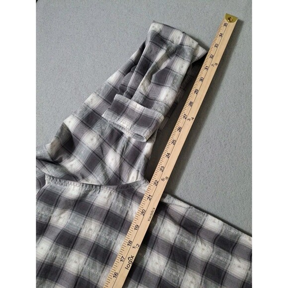Orvis Shirt Mens Medium Gray Pearl Snap Dual Pockets Active Fit Plaid Western - Picture 10 of 10